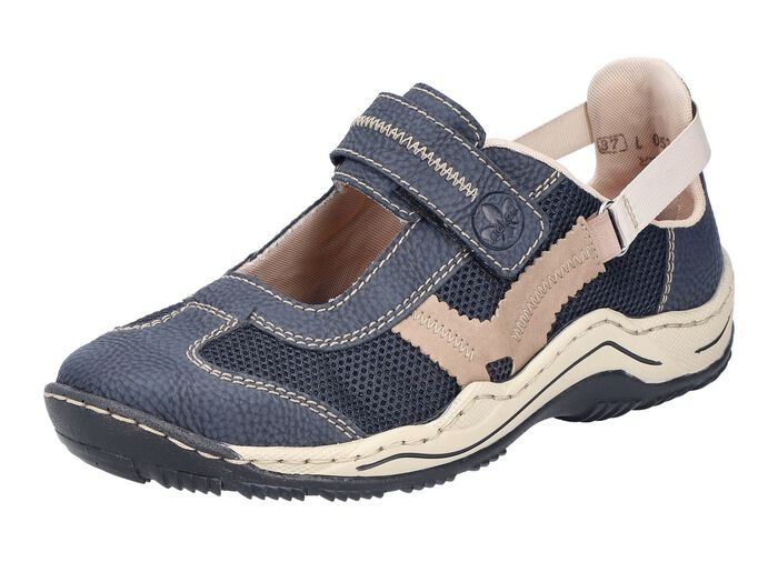 Rieker pantoffel met verstelbare klittenbandsluiting MARINE-SAND